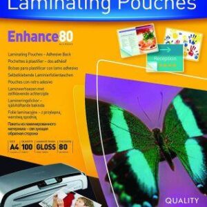 LAMINATOR POUCH ADHESIVE BACK/A4 80 100PCS 5302202 FELLOWES